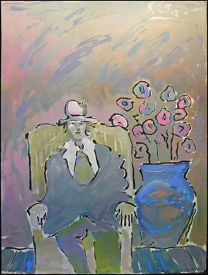 Peter Max "Seated Man" Hand Signed 1981 Serigraph Unframed