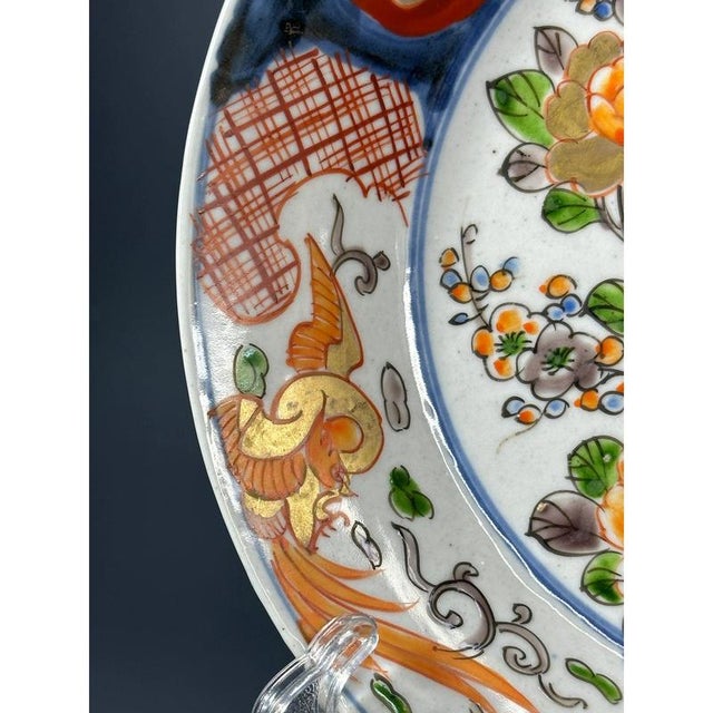 Japanese Hand-Painted Imari Plate, 19th Century For Sale - Image 4 of 9