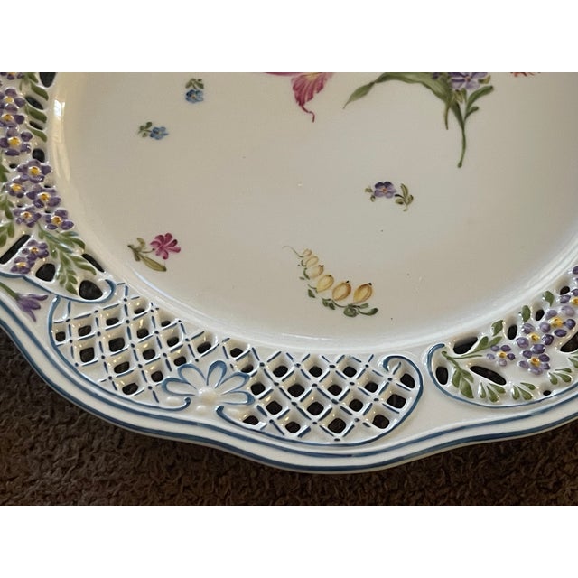 1990s Hand-Painted Decorative Plate For Sale - Image 4 of 7