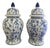 Chinoiserie Large Blue and White Porcelain Ginger Jars, Pair For Sale