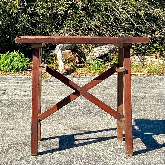Early 20th Century Vintage Boho Primitive Side Table For Sale - Image 11 of 11