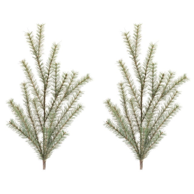 Rustic Glittered Pine Spray (Set of 2) For Sale - Image 3 of 3
