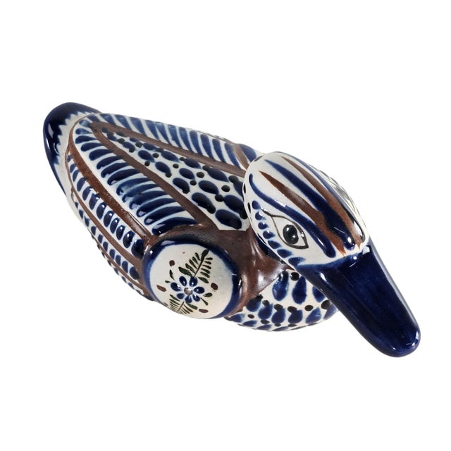 Tonalá Hand-Painted Ceramic Duck Figurine, Mexico, Folk Art Animal Form For Sale - Image 4 of 9