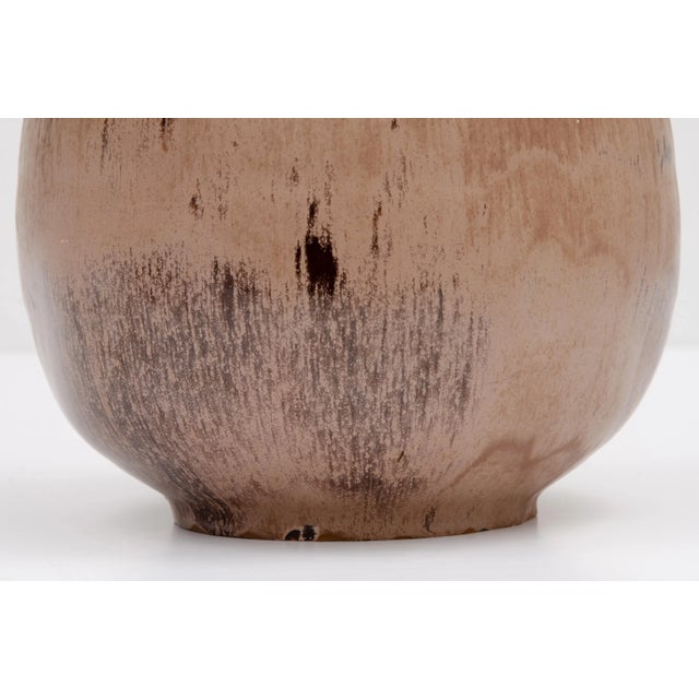 Brown Mid Century Pottery Floor Vase Hand Thrown For Sale - Image 8 of 13