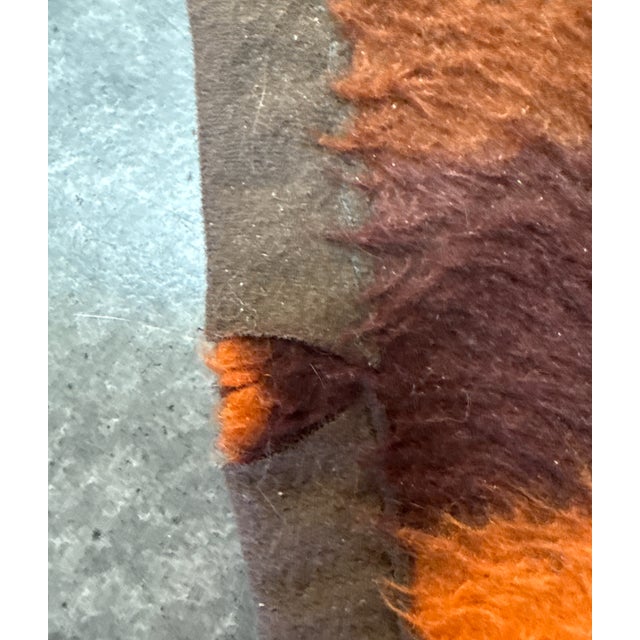 Mid-Century Modern Vintage Retro Earth Tone Southwestern Geometric Plush Throw Blanket For Sale - Image 3 of 3
