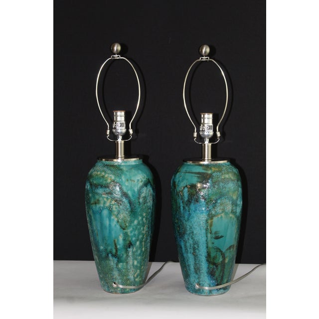 Ceramic Mid 20th Century Mid Century Modern Aldo Londi Style Ceramic Lamps. For Sale - Image 7 of 11
