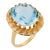 Vintage 14.00 Carat Aquamarine 14k Yellow Gold Cocktail Ring, Size 9.5 For Sale