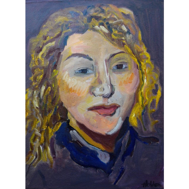 Figurative "Portrait of a My Friend" Contemporary Oil Painting by Martha Holden, Framed. For Sale - Image 3 of 5