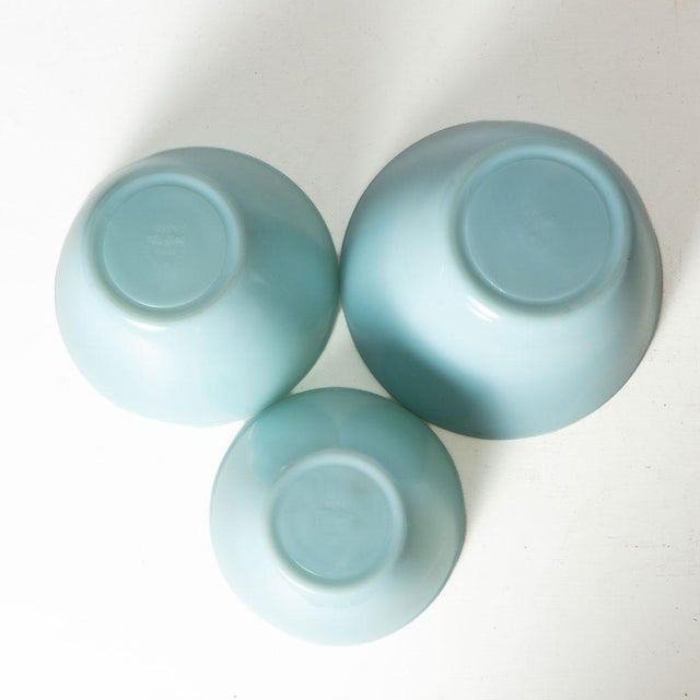 Mid 20th Century Rare Delphite Blue Fire King Nesting Bowls - Set of 3 For Sale - Image 6 of 7