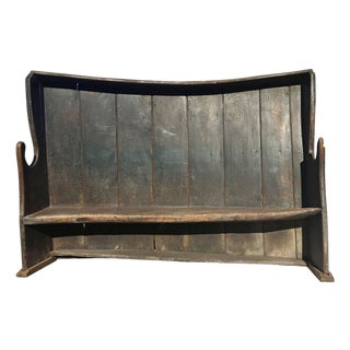 Vintage English Settle Bench, circa 19th Century For Sale