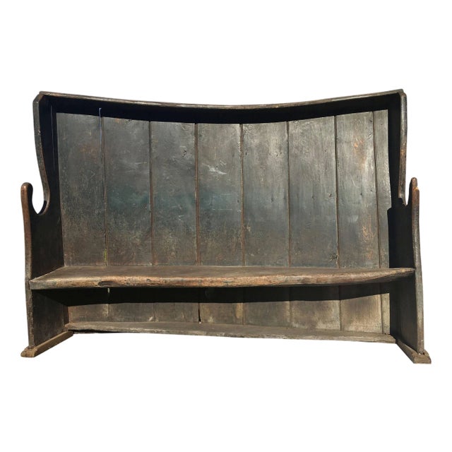 Vintage English Settle Bench, circa 19th Century For Sale