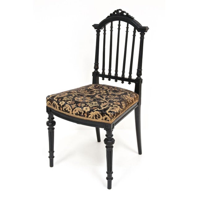Wood Set of Black Side Chairs, 1870 For Sale - Image 7 of 18