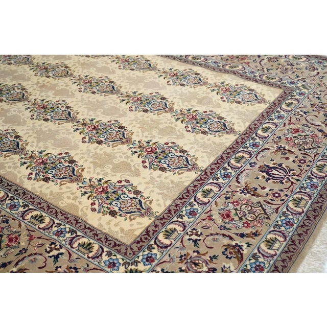 Textile Extremely Fine Persian Isfahan Wool and Silk Rug 5'1'' X 7'6'' For Sale - Image 7 of 11