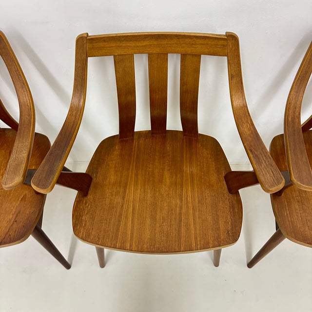 Teak Plywood Dining Chairs attributed to Pastoe, 1960s, Set of 4 For Sale - Image 10 of 18