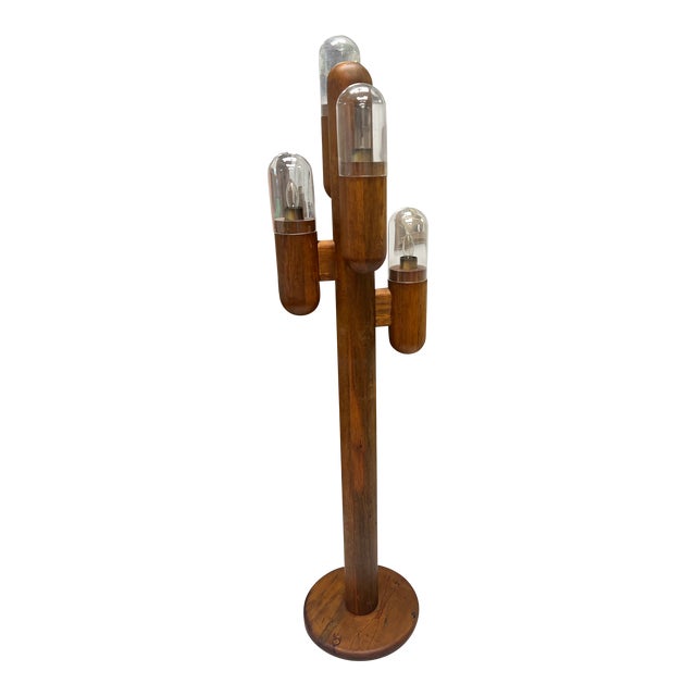 Mid-Century Modern California Pine Cactus Form Floor Lamp For Sale
