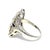Mid 20th Century Mid 20th Century Art Deco 18k White Gold Filigree Ring With Old Cut Diamonds & Blue Sapphires, Size 5.25 For Sale - Image 5 of 9