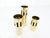 Set of three Scandinavian tealight holders in modernist style, in polished golden brass. Each tealight holder has a...
