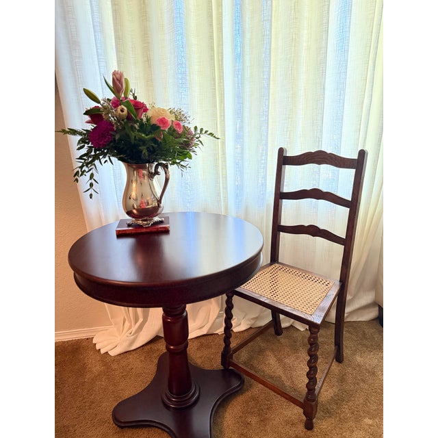 Early 20th Century Antique Jacobean-Style Barley Twist Side Chair With Cane Seat For Sale - Image 5 of 5