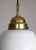 Mid-Century Opaline Glass & Brass Pendant Lamp For Sale - Image 6 of 11