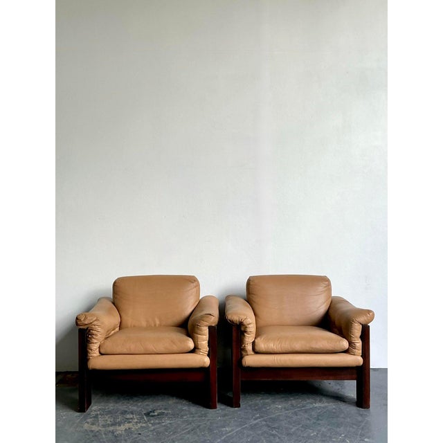 Brown Vintage Boho Milo Baughman for Thayer Coggin Case Lounge Chairs - A Pair For Sale - Image 8 of 9