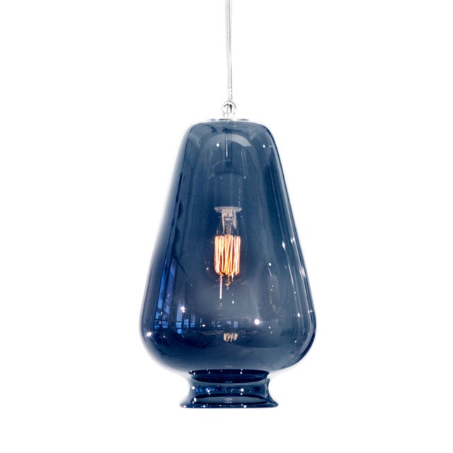 Not Yet Made - Made To Order Mars Pendant Light from the Versuvius Collection in Steel Blue For Sale - Image 5 of 5