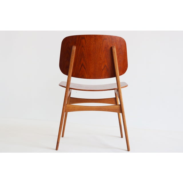 Mid-Century Modern Danish Model 155 Shell Chairs by Børge Mogensen for Soborg, 1950, Set of 6 For Sale - Image 3 of 14