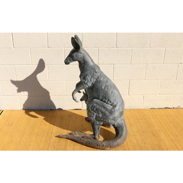 Figurative Vintage Kangaroo Bronze Statue by J. Daste For Sale - Image 3 of 12