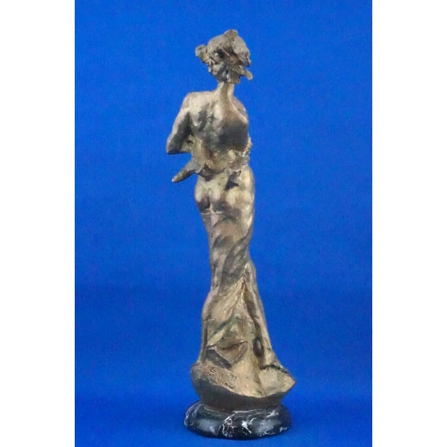 Large 20th Century Gilded Bronze Sculpture of Goddess of Fortune by Félix Schivo, Italy For Sale - Image 6 of 18