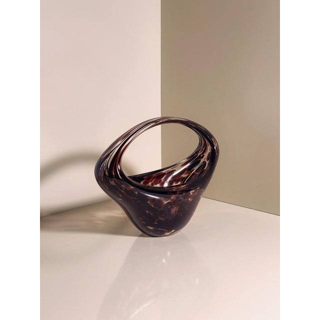 Murano Tortoise Glass Handle Bowl, 1970s For Sale - Image 4 of 8