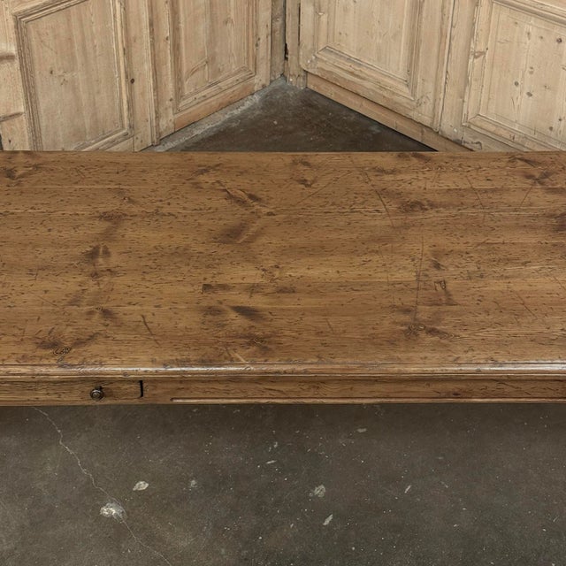 Antique English Rustic Pine Farm Table ~ Dining Table With Drawer For Sale - Image 17 of 18