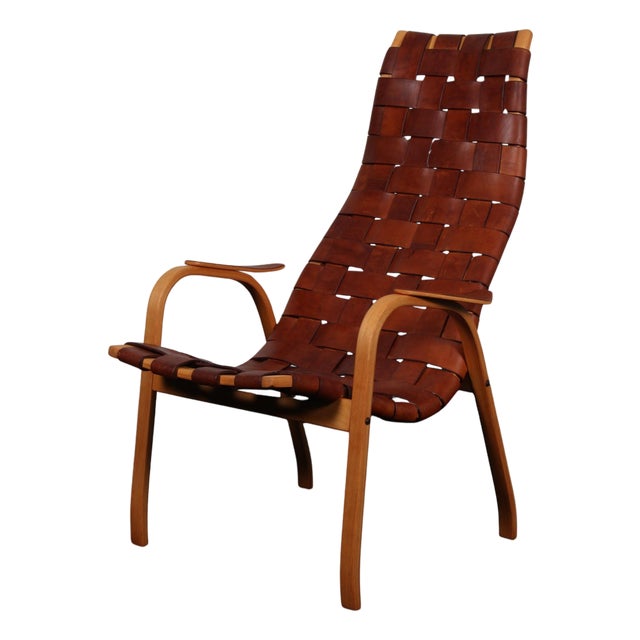 Kurva Lounge Chair in Leather from Yngve Ekström, 1950s For Sale