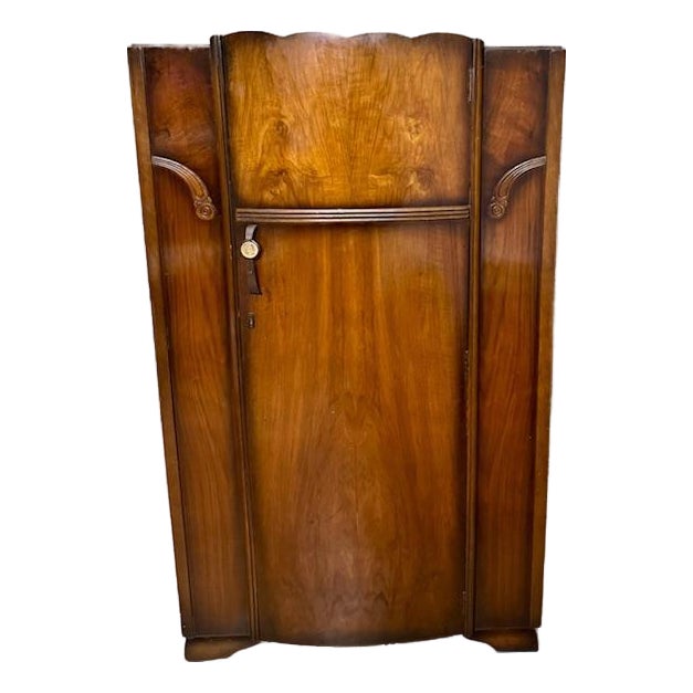 Vintage c.1930's Art Deco Style Wardrobe Cabinet For Sale
