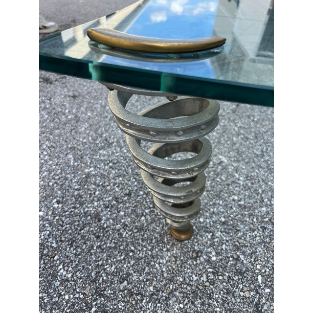 Stylish Spiral Metal Legs Coffee Table For Sale - Image 11 of 12