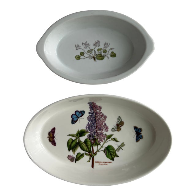 Botanical Porcelain Oval Serving Dishes For Sale