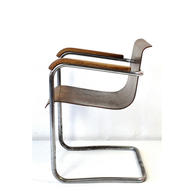 Wood Czech Cantilever Armchair, 1930s For Sale - Image 7 of 9