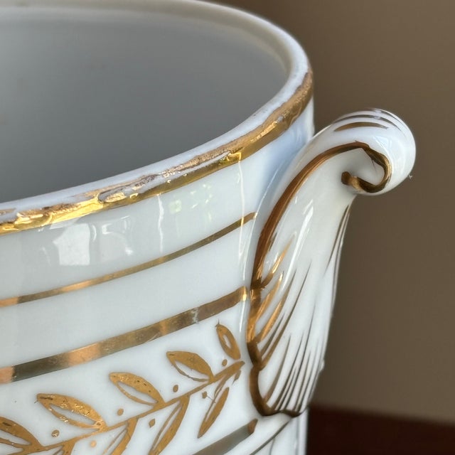 Mid-20th Century Handpainted Neoclassical Style Porcelain Cachepots — A Pair For Sale - Image 4 of 18