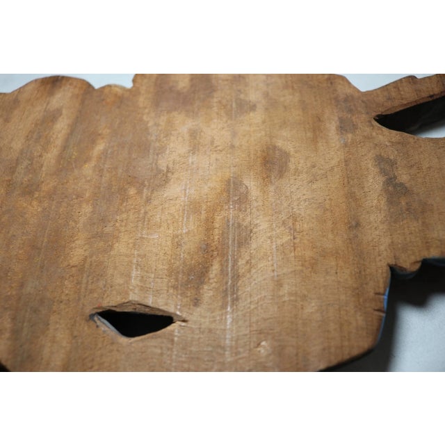 Vintage Hand Carved Painted Wood Revolutionary War Military Wall Sculpture For Sale - Image 10 of 10