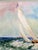 1980s Angelina Wood Original Sailboat Watercolor Painting in Custom Frame For Sale In Los Angeles - Image 6 of 9