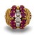 Contemporary Vintage 3.20 Carat Ruby Diamond 18k Yellow Gold Cocktail Ring, Size 5 For Sale - Image 3 of 6