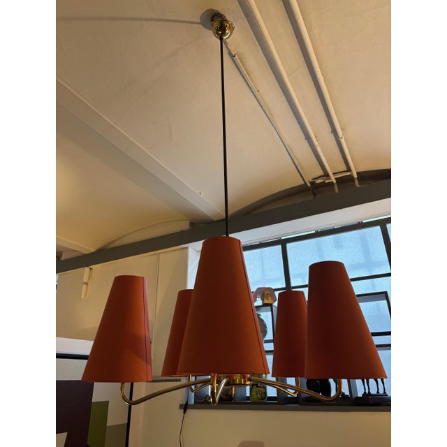Mid-Century Modern Chandelier in Brass, 1960s For Sale - Image 10 of 12