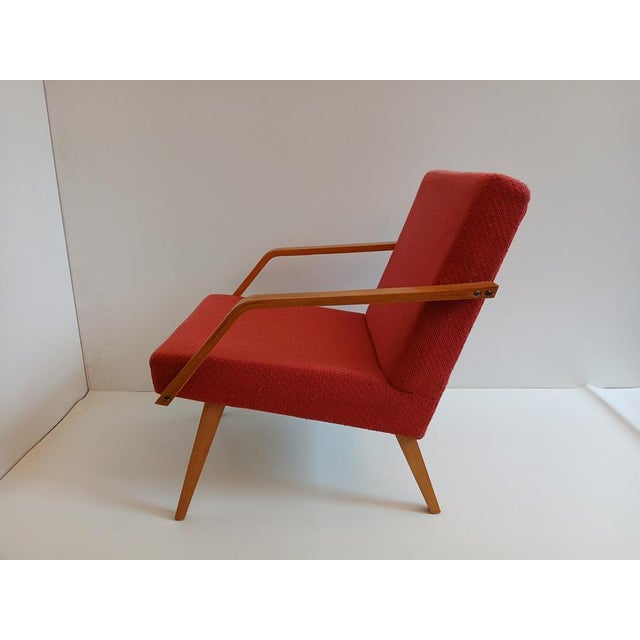 Red Lounge Chair by Mier Topolcany, 1960s For Sale - Image 8 of 17
