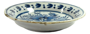 Blue and White Dutch Delftware Plate, 18th-19th Century