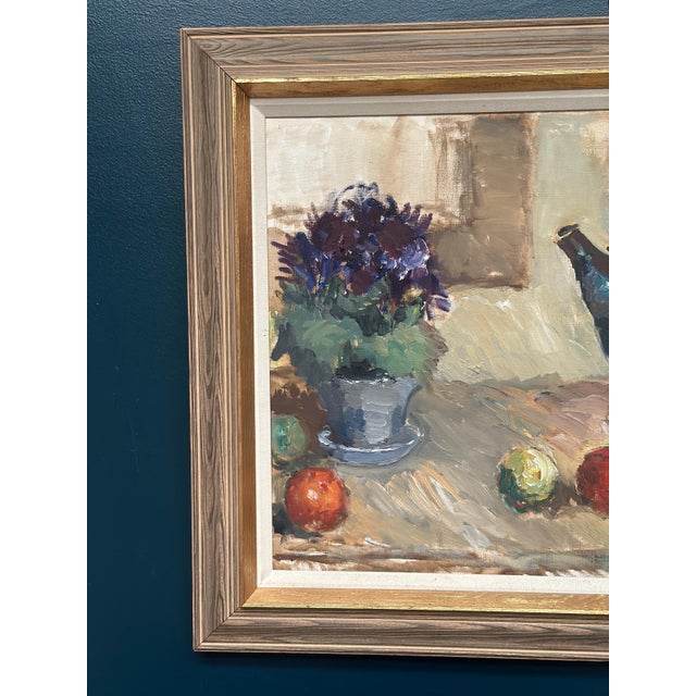 Mid-Century Modern Karl Gustav Strandberg, Still Life with Kettle, 1960s, Oil Painting on Canvas, Framed For Sale - Image 3 of 18