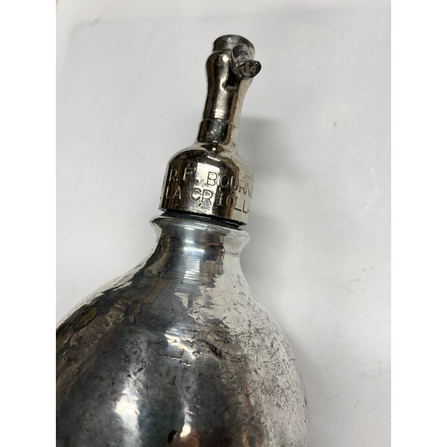 Vintage Argentine Silver Glass Soda Siphon Bottle For Sale In New York - Image 6 of 10