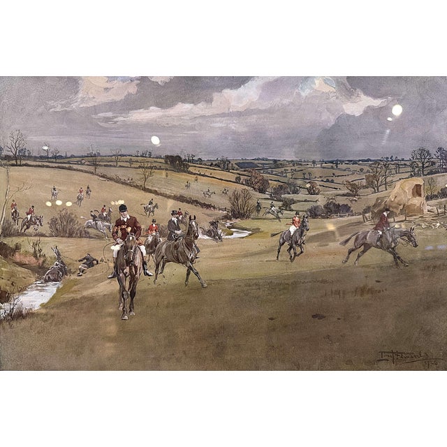 Pair Original Framed Equestrians Colored Prints Signed Lionel Edwards Dated 1926 For Sale In Dallas - Image 6 of 11