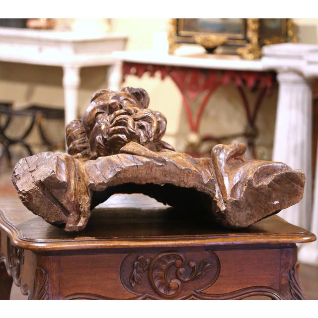 Tan Mid-17th Century French Carved Walnut Bust of Saint Paul For Sale - Image 8 of 13
