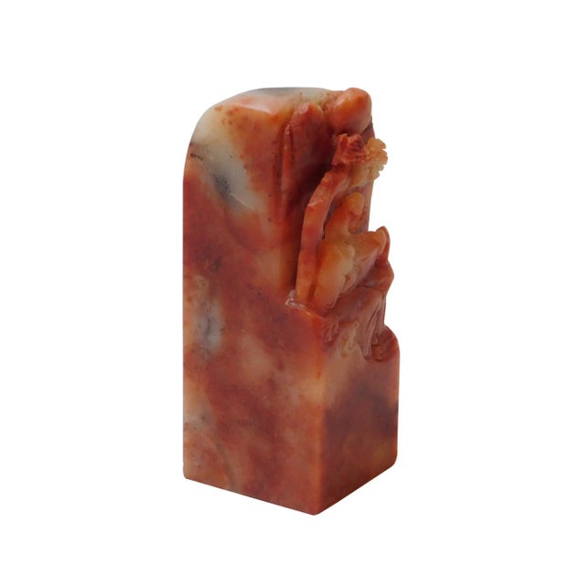 This column shape small figure sculpture is carved with natural soapstone, its theme is two old wisdom scholars playing...