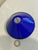 Contemporary Postmodern German Holtkötter Satin Nickel & Cobalt Blue Glass Desk Lamp For Sale - Image 3 of 12