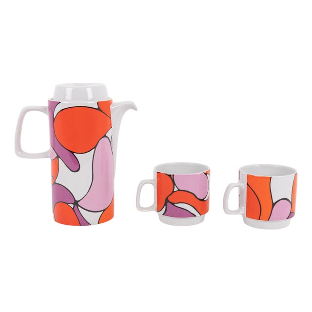 Ceramic Coffee Set from Franco Pozzi, Set of 3 For Sale