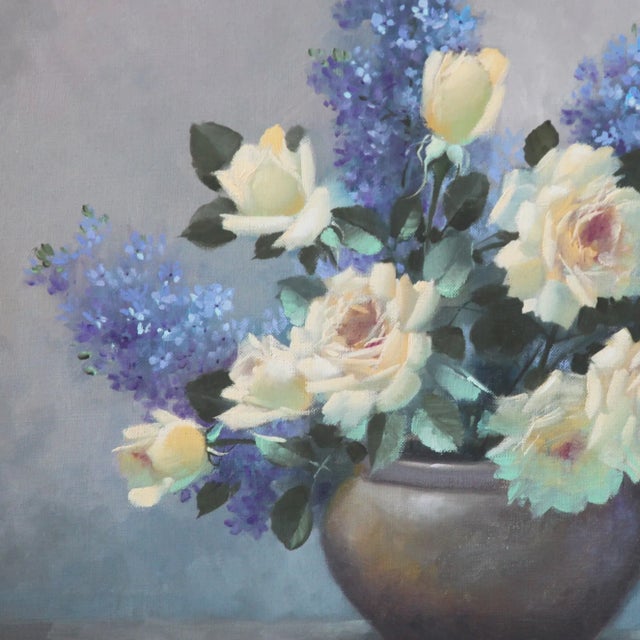 Realism Mid 20th Century Floral Still Life Painting by George M. Walker, Framed For Sale - Image 3 of 4